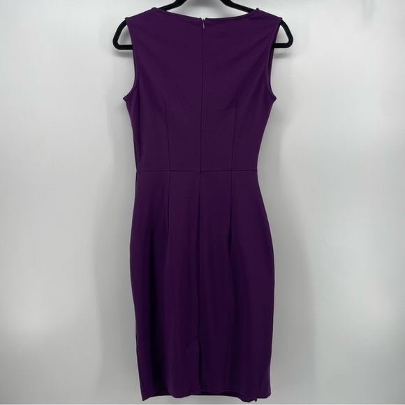 Knitee Draped Ruffle Midi Dress Purple Sleeveless M - Picture 4 of 7